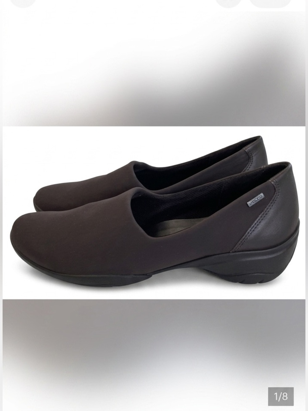 ECCO Felicia Brown Textile Stretch Slip On Loafers -Size: 39